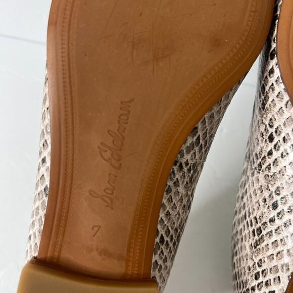Sam Edelman Snake beige flats loafers shoes Sz 7 - Picture 8 of 10
